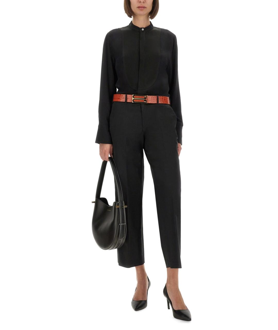 VICTORIA BECKHAM Черная шелковая рубашка, фото 3