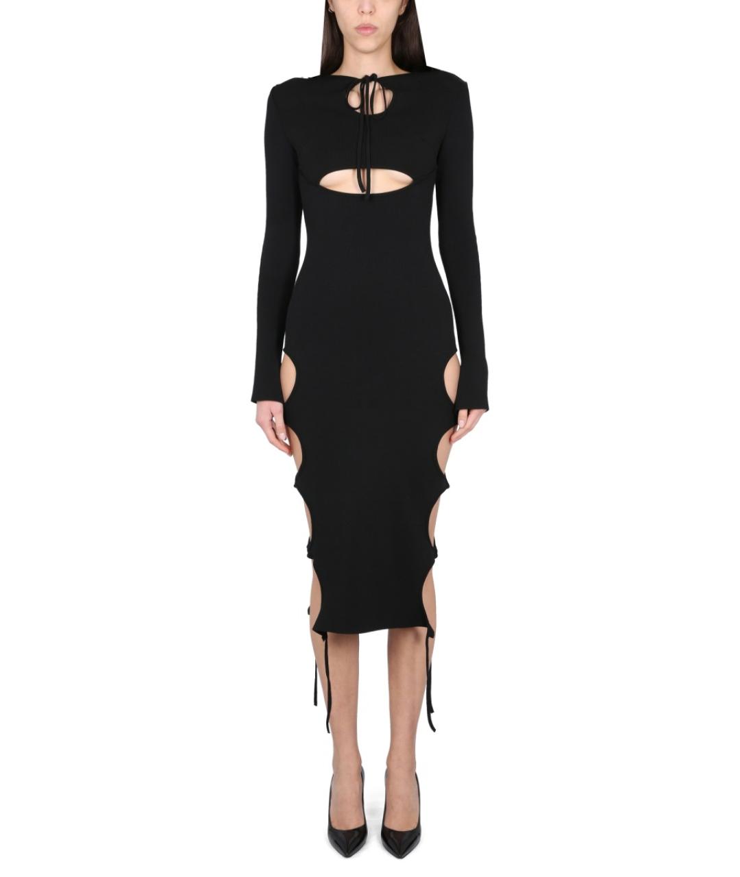 ANDREADAMO Черное вискозное повседневное платье, фото 5