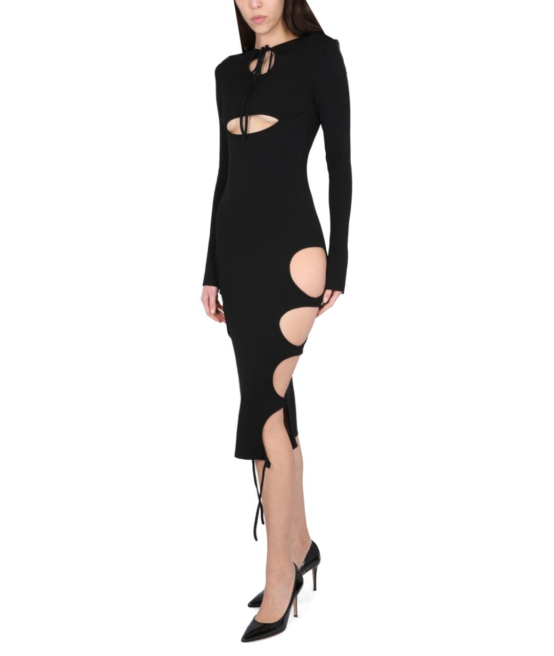 ANDREADAMO Черное вискозное повседневное платье, фото 2