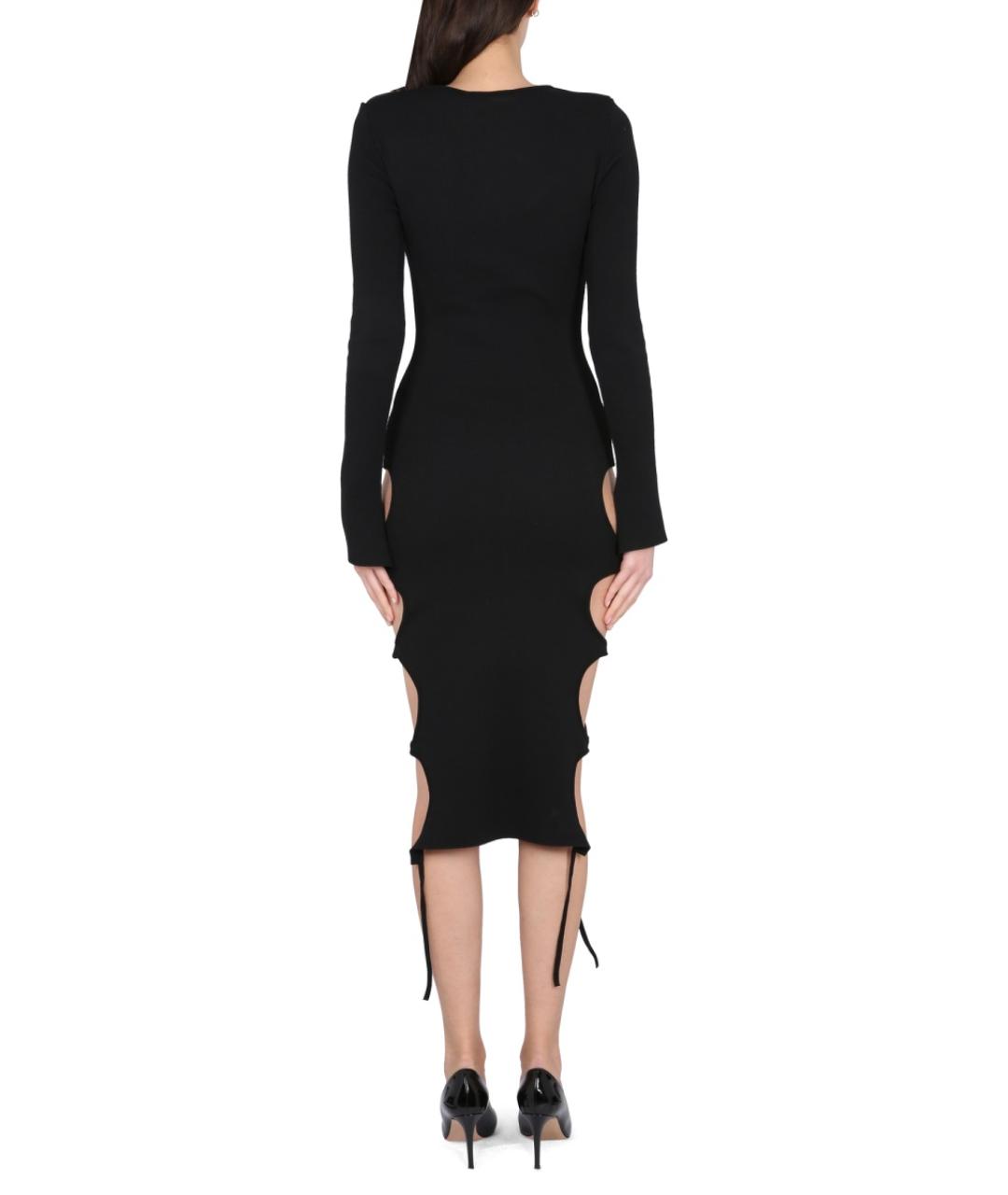 ANDREADAMO Черное вискозное повседневное платье, фото 3