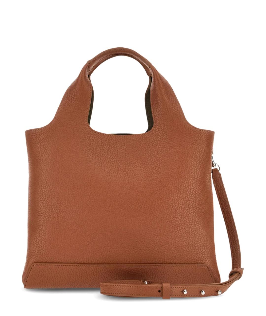 HOGAN Коричневая кожаная сумка тоут, фото 3