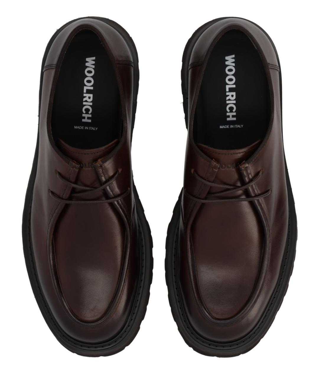 WOOLRICH Коричневые кожаные низкие ботинки, фото 5