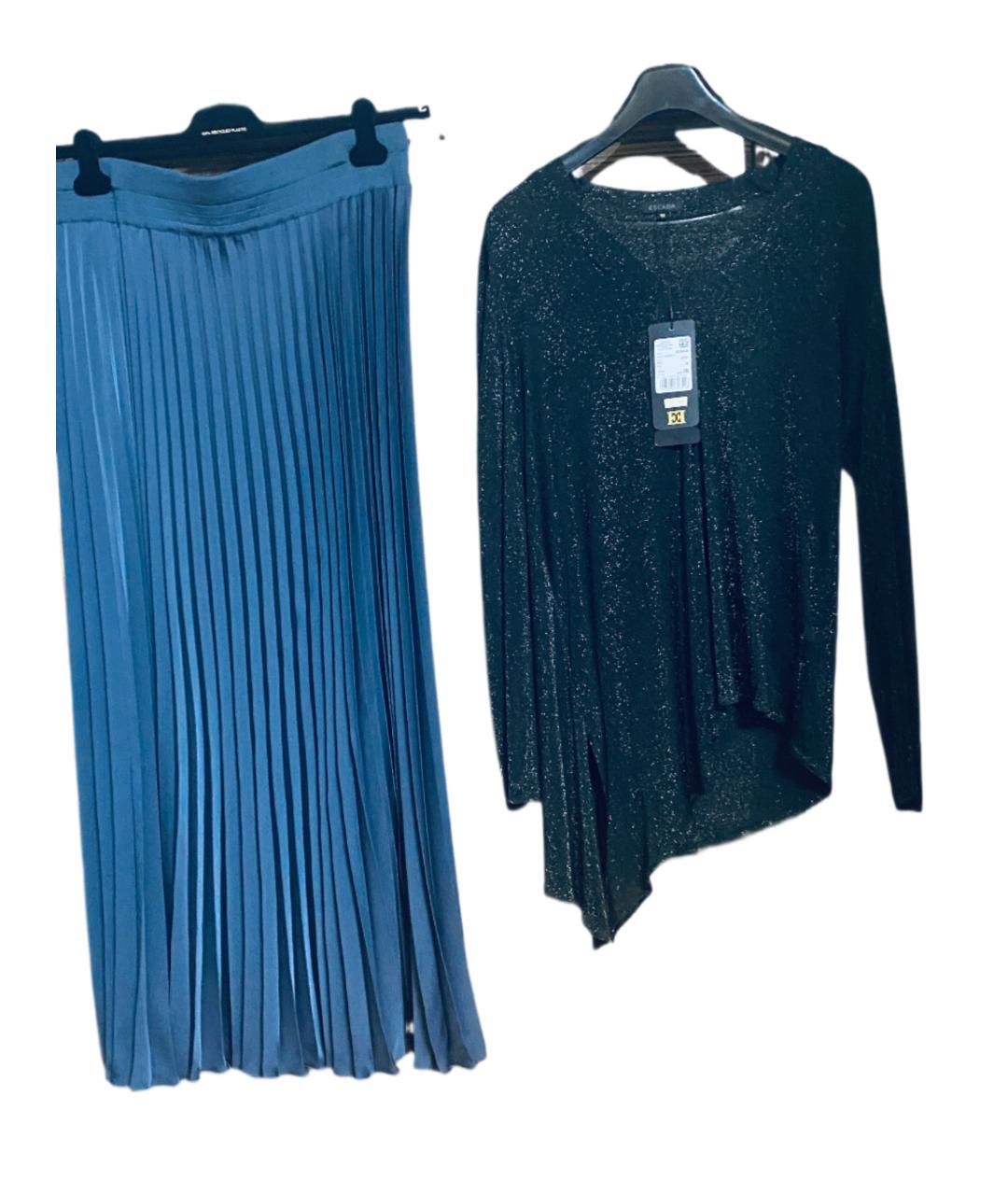 ESCADA Антрацитовый вискозный костюм с юбками, фото 8