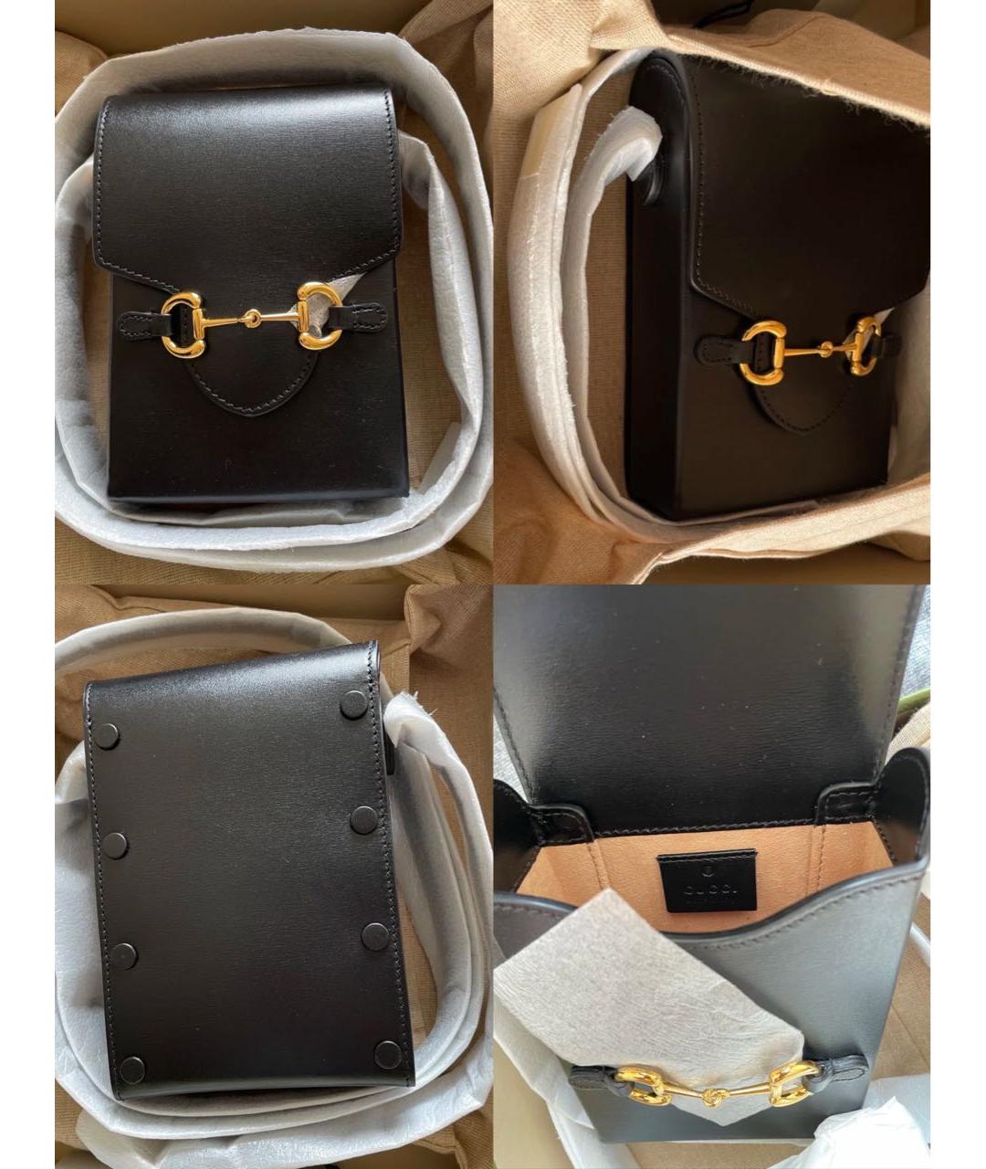 GUCCI Черная кожаная сумка через плечо, фото 2