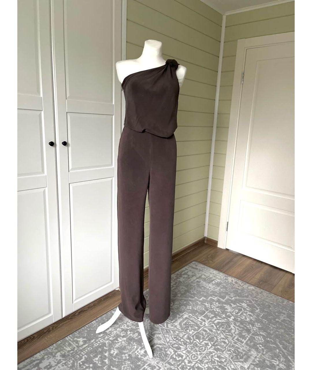 MAX MARA Коричневый шелковый комбинезон, фото 9