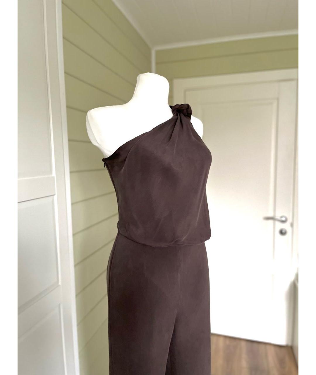 MAX MARA Коричневый шелковый комбинезон, фото 3