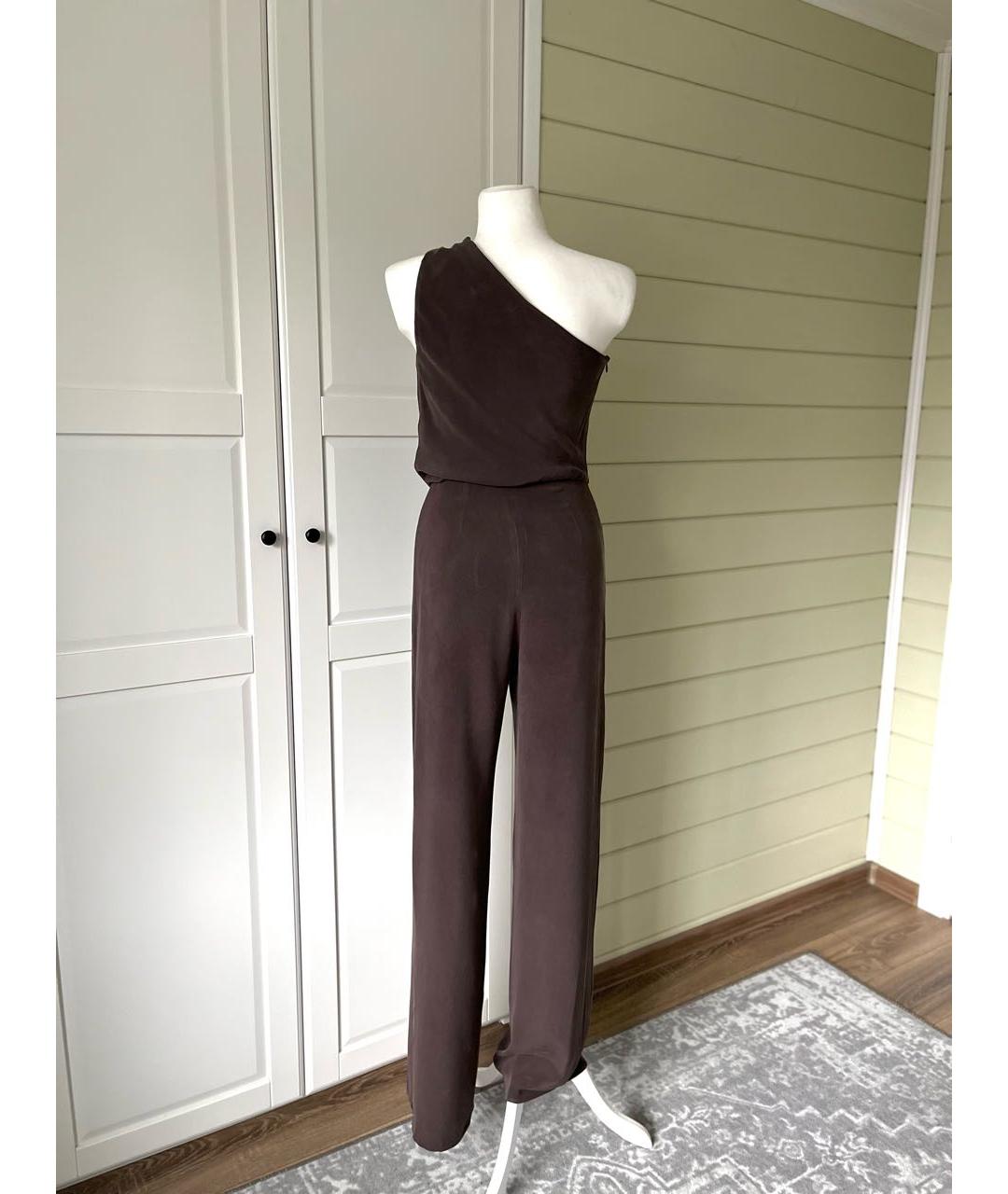 MAX MARA Коричневый шелковый комбинезон, фото 2