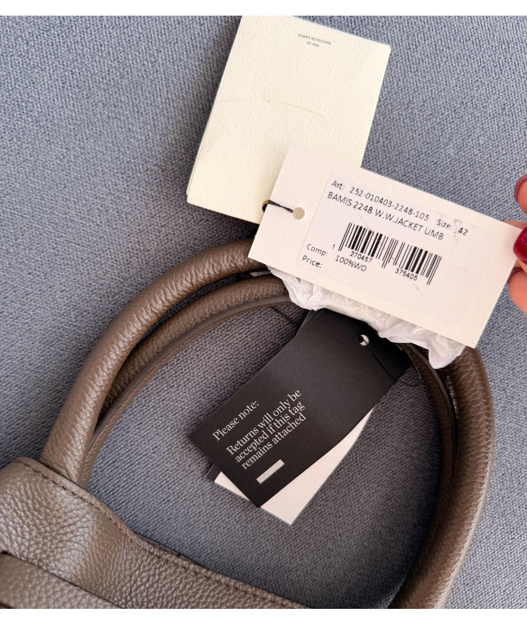 DEMELLIER Хаки кожаная сумка тоут, фото 8