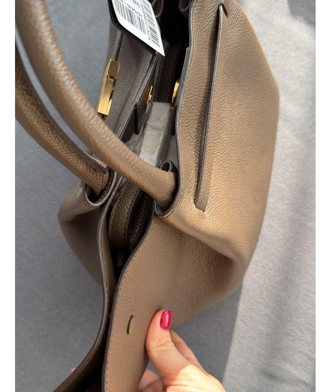 DEMELLIER Хаки кожаная сумка тоут, фото 7