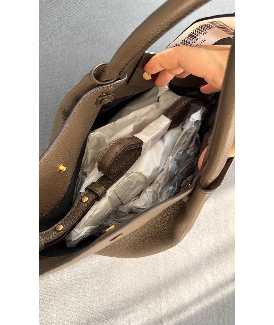 DEMELLIER Хаки кожаная сумка тоут, фото 5