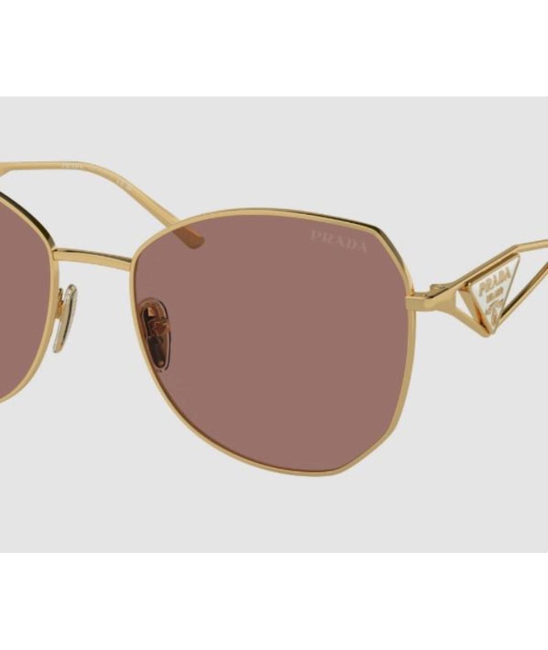 PRADA Коричневые металлические солнцезащитные очки, фото 2