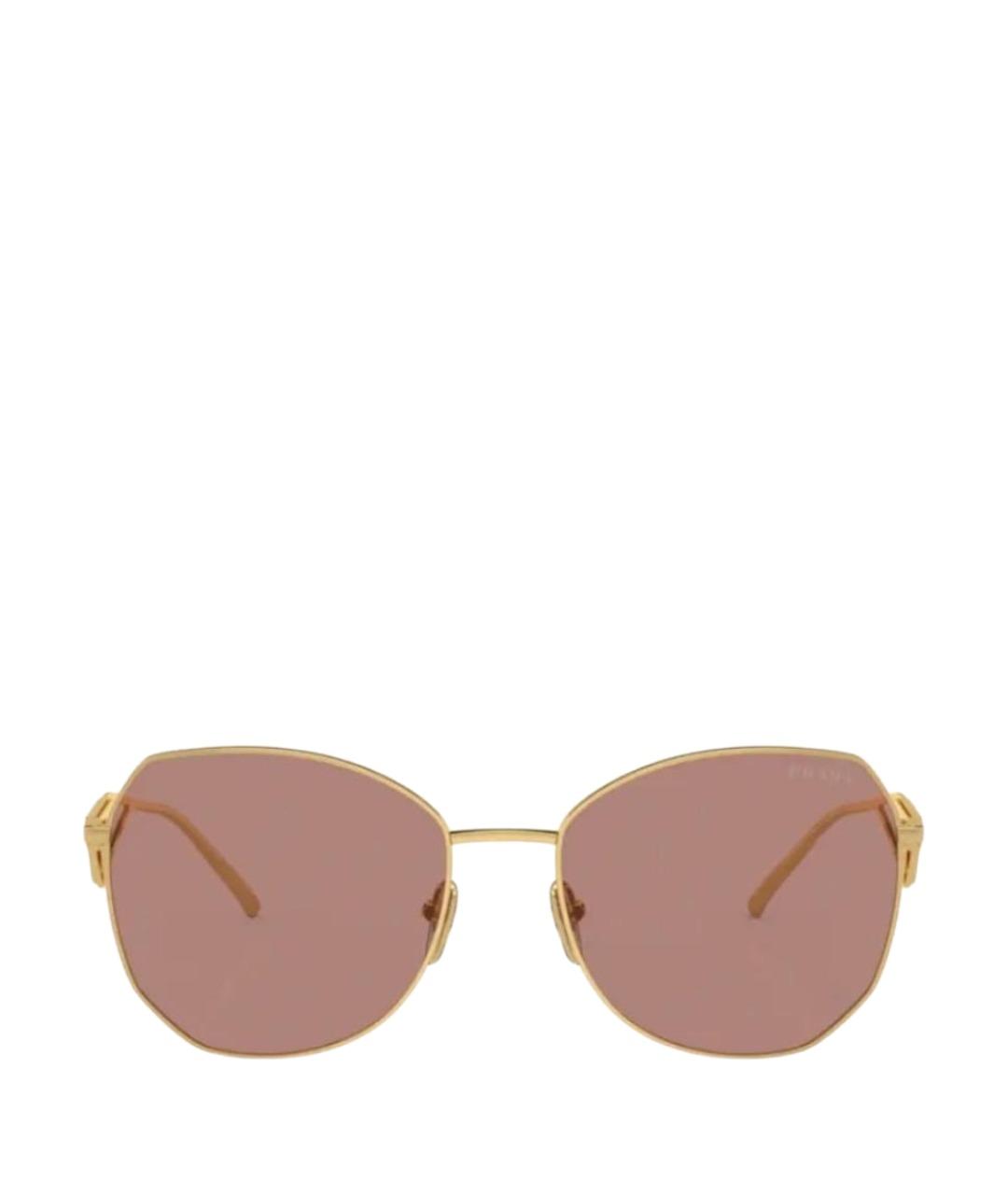 PRADA Коричневые металлические солнцезащитные очки, фото 1