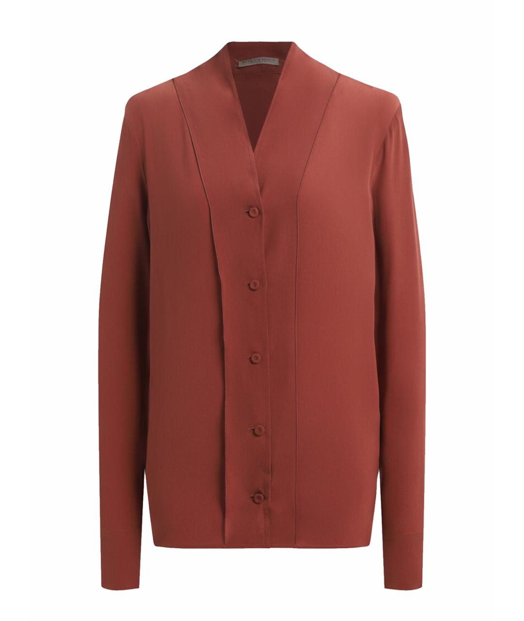 BOTTEGA VENETA Коричневая шелковая блузы, фото 1
