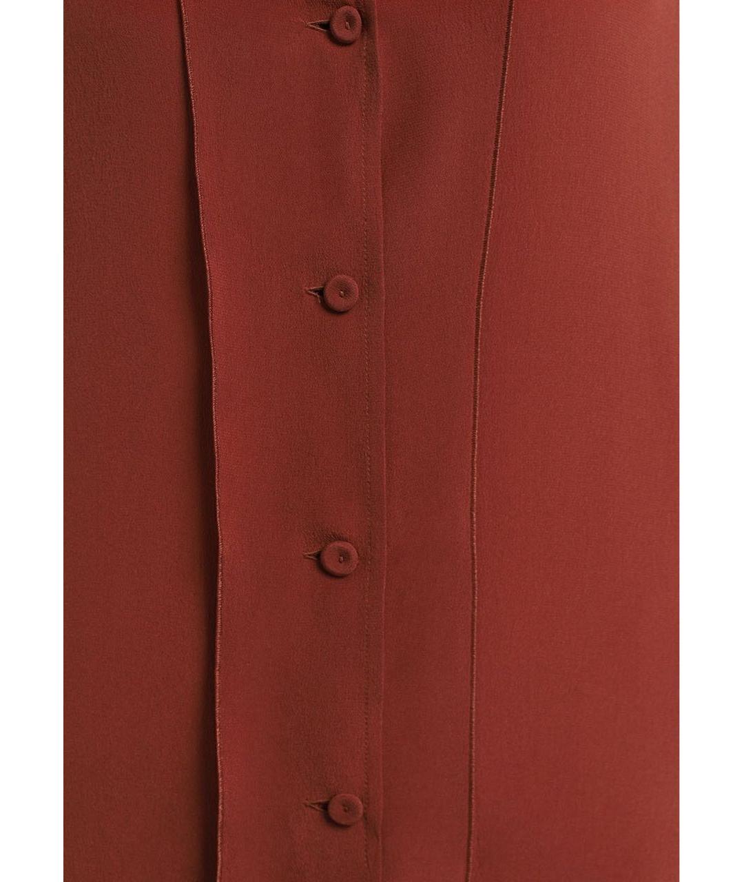 BOTTEGA VENETA Коричневая шелковая блузы, фото 3