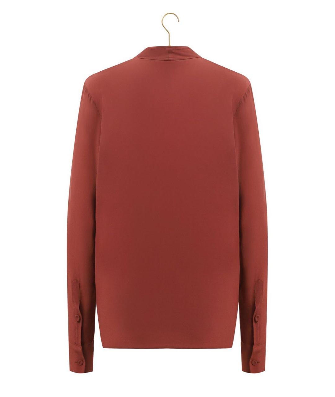 BOTTEGA VENETA Коричневая шелковая блузы, фото 2