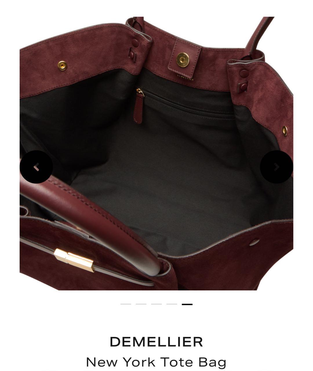 DEMELLIER Бордовая замшевая сумка тоут, фото 5
