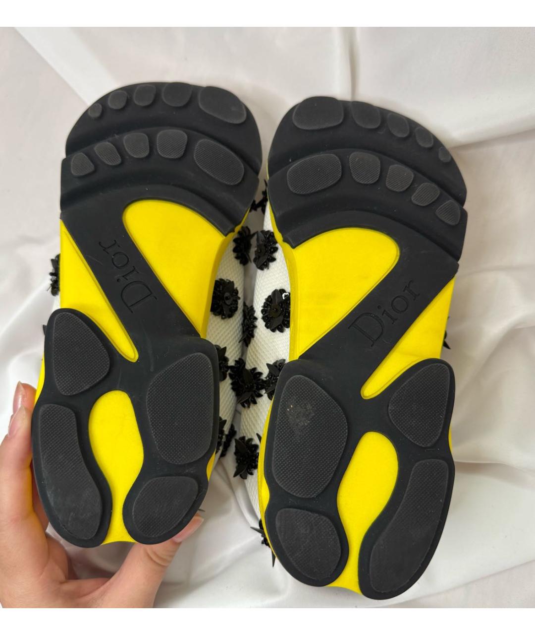 CHRISTIAN DIOR Белые неопреновые слипоны, фото 4