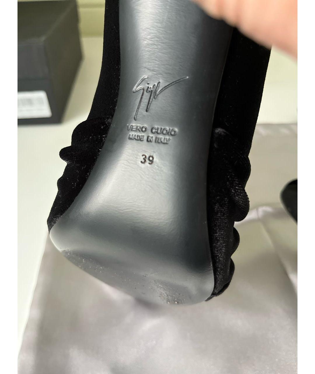 GIUSEPPE ZANOTTI DESIGN Черные бархатные ботильоны, фото 7