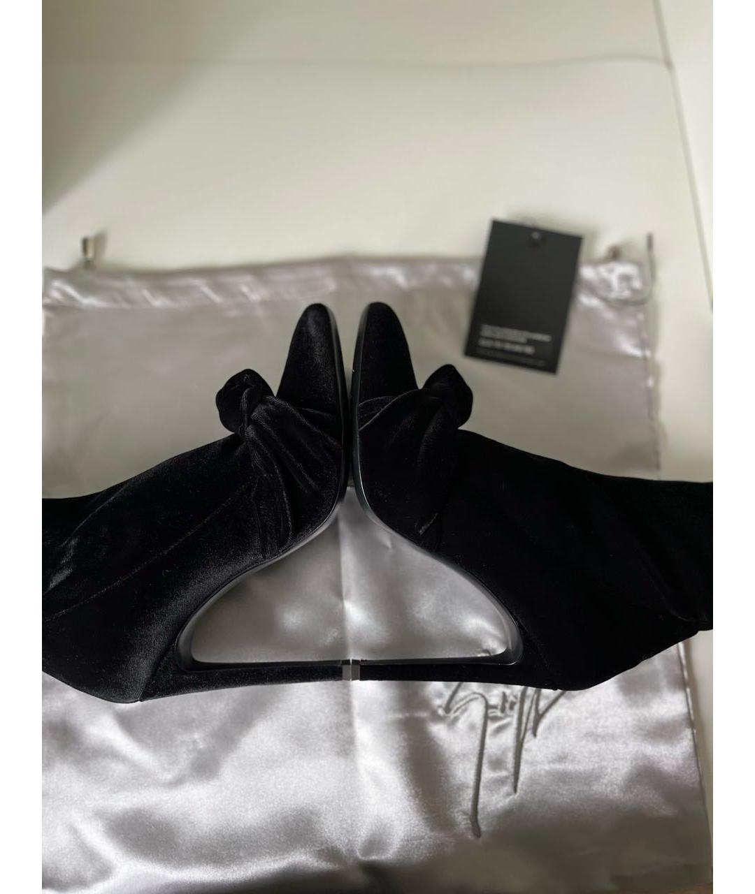 GIUSEPPE ZANOTTI DESIGN Черные бархатные ботильоны, фото 5