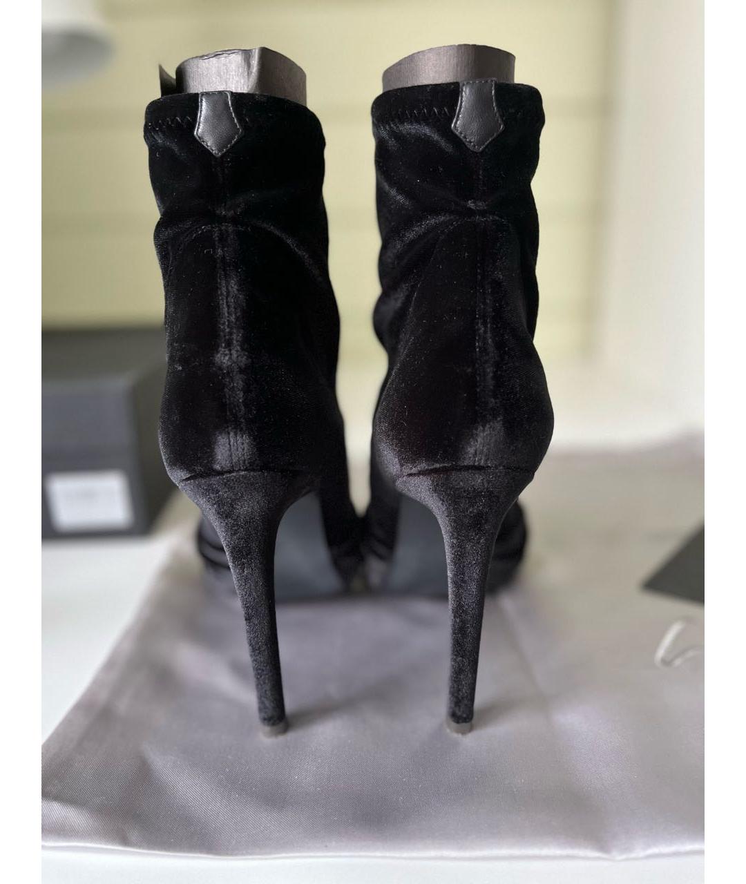 GIUSEPPE ZANOTTI DESIGN Черные бархатные ботильоны, фото 2