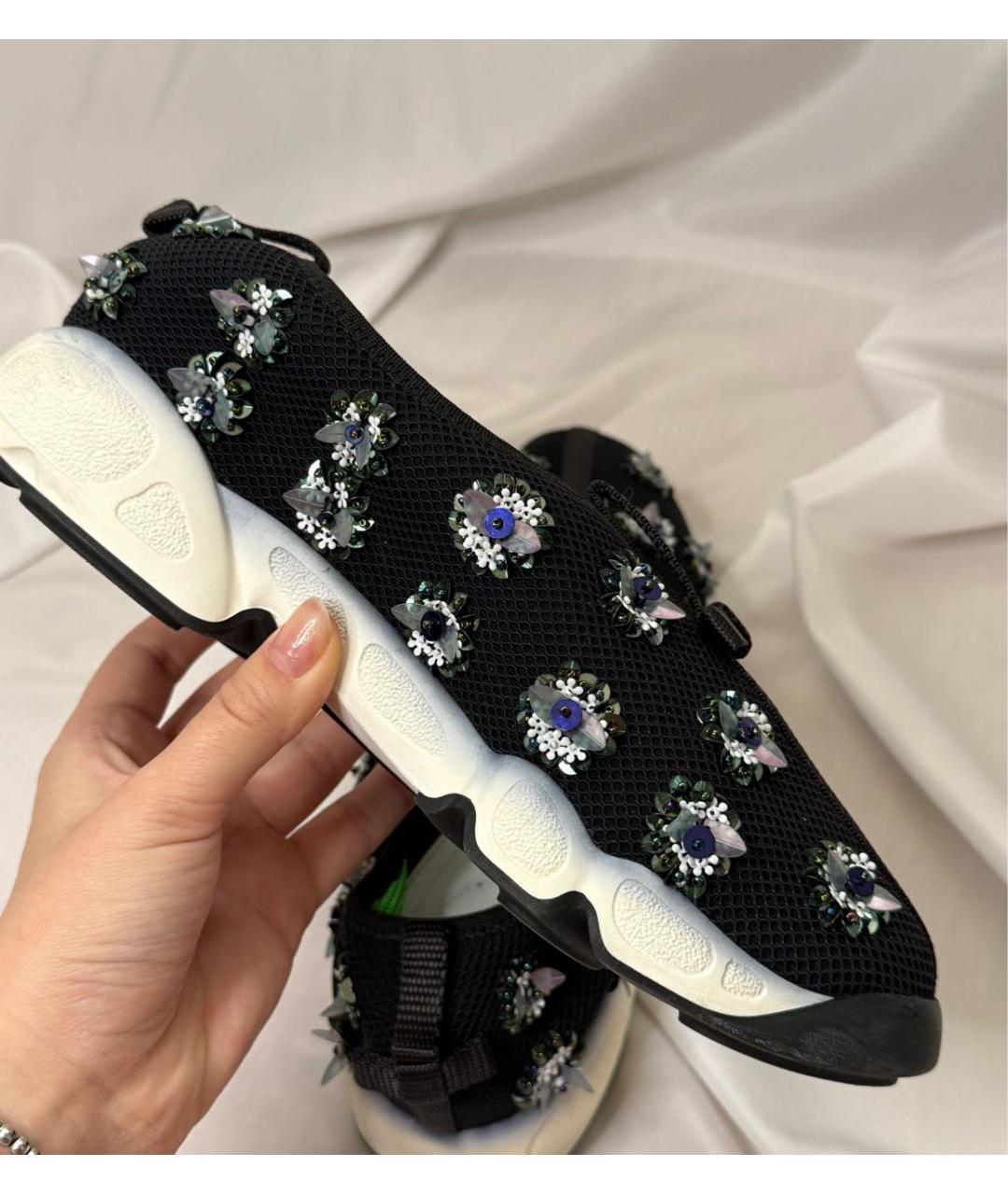 CHRISTIAN DIOR Темно-синие неопреновые слипоны, фото 4