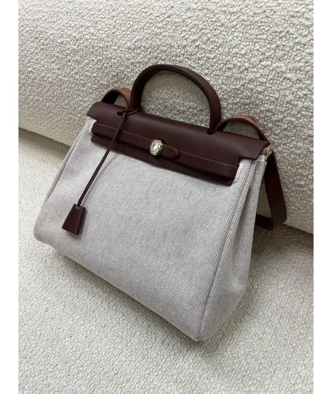 HERMES Коричневая сумка с короткими ручками, фото 2