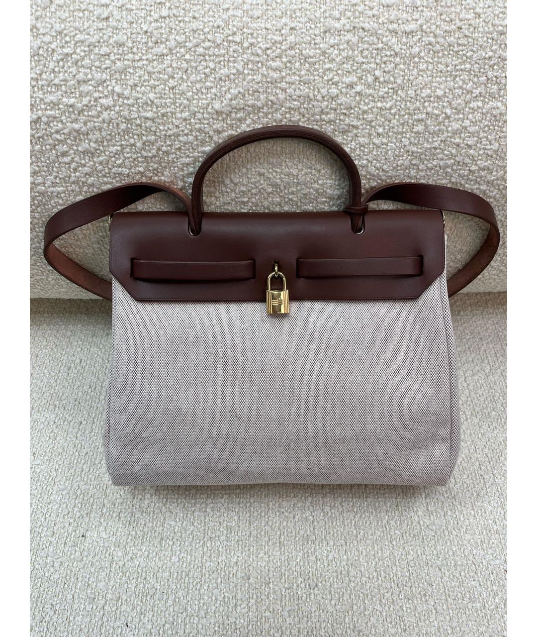 HERMES Коричневая сумка с короткими ручками, фото 3