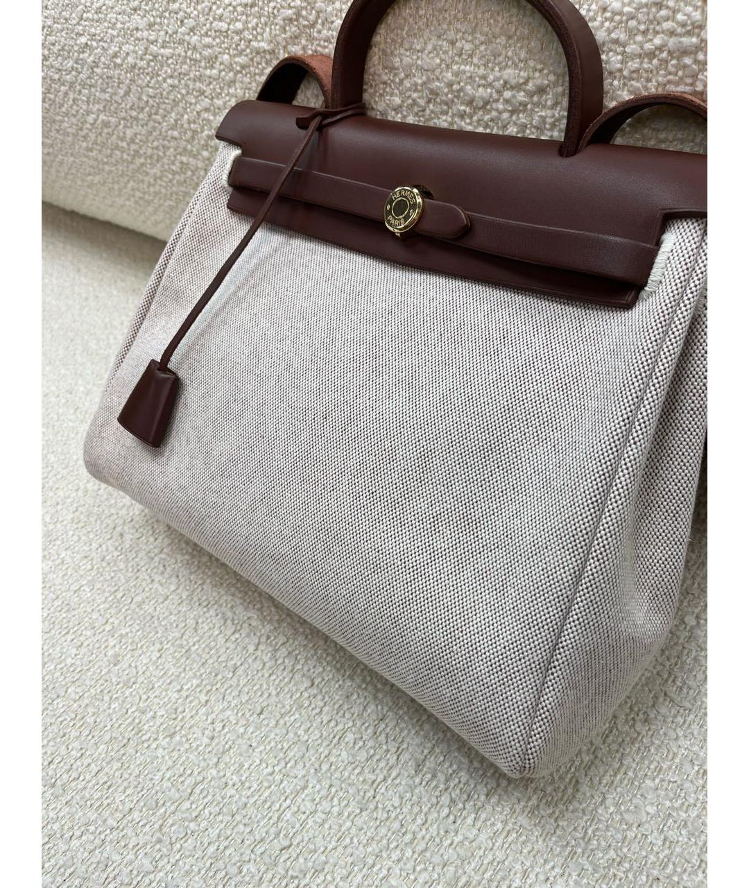 HERMES Коричневая сумка с короткими ручками, фото 8