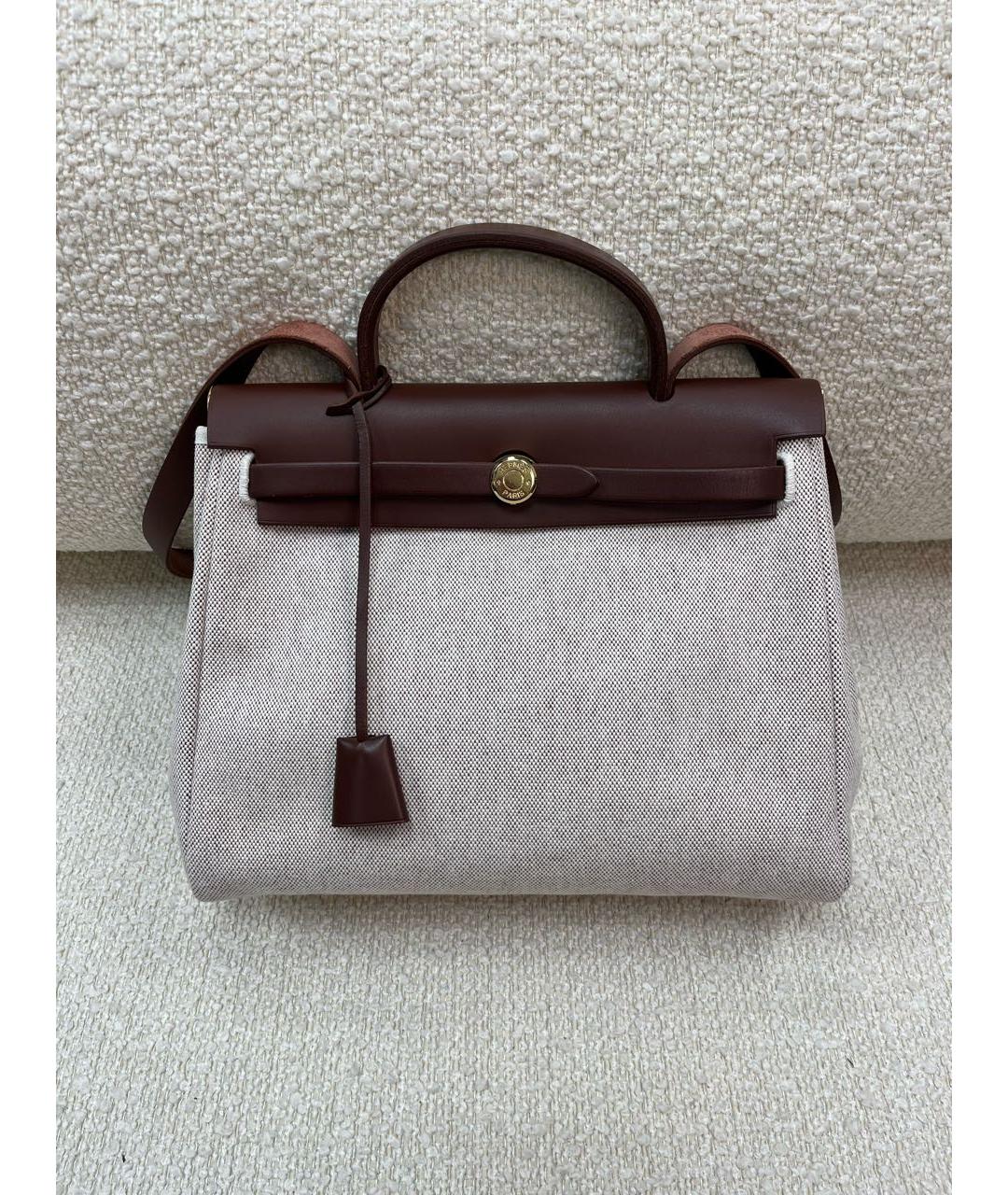 HERMES Коричневая сумка с короткими ручками, фото 9