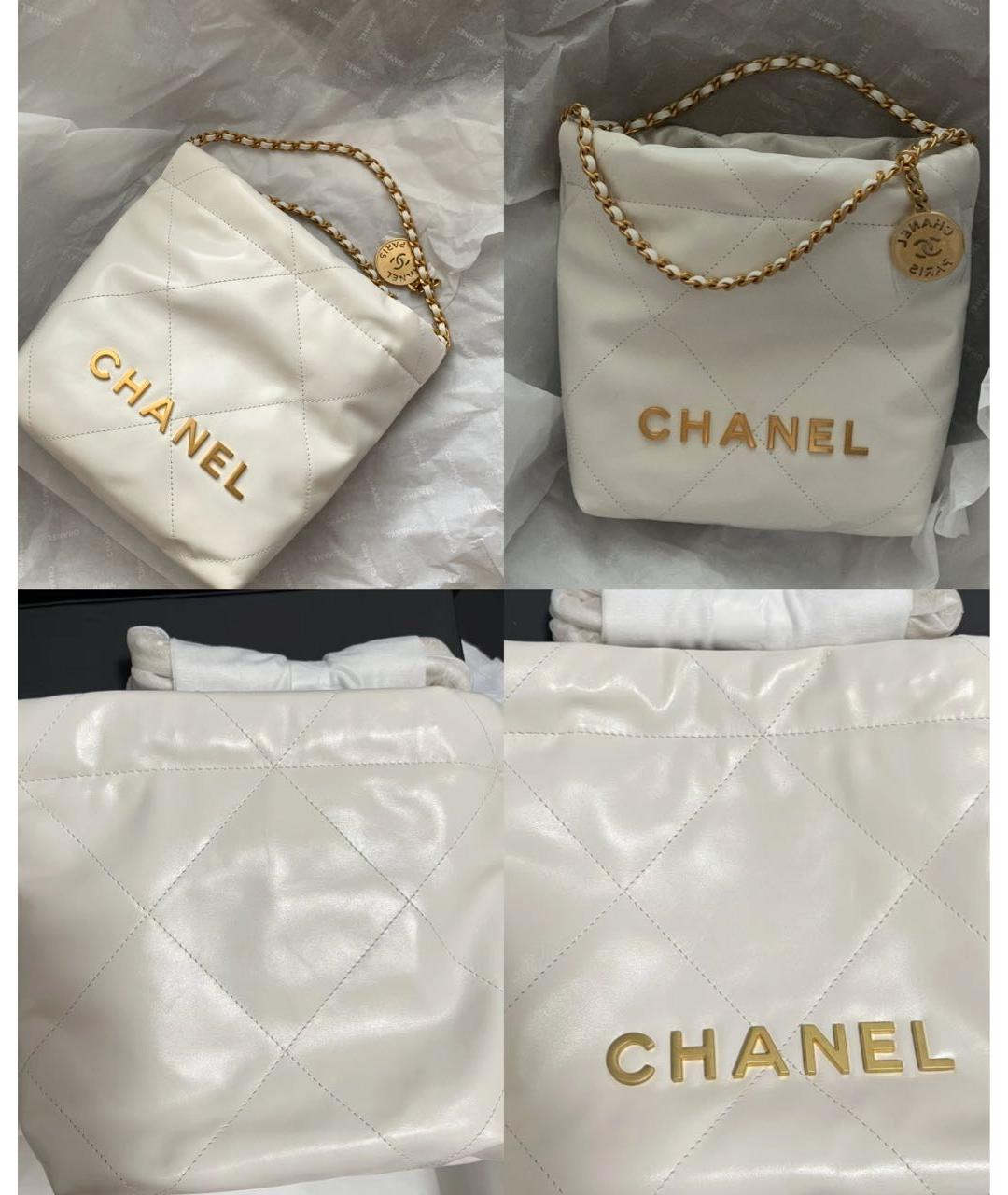 CHANEL Белая кожаная сумка через плечо, фото 2