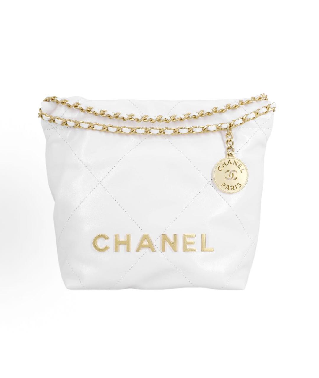 CHANEL Белая кожаная сумка через плечо, фото 4