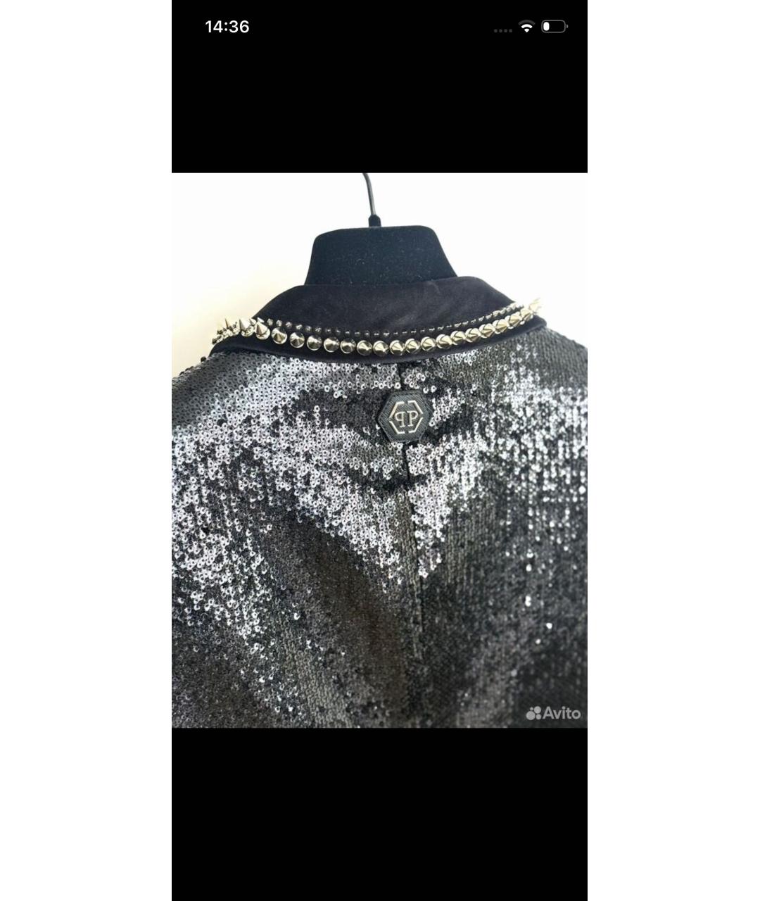 PHILIPP PLEIN Черный хлопковый пиджак, фото 3