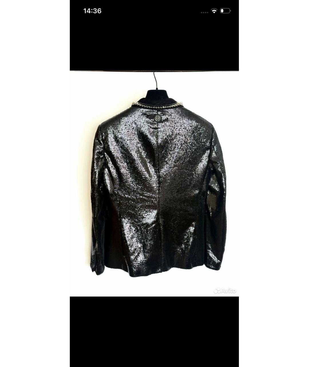 PHILIPP PLEIN Черный хлопковый пиджак, фото 2