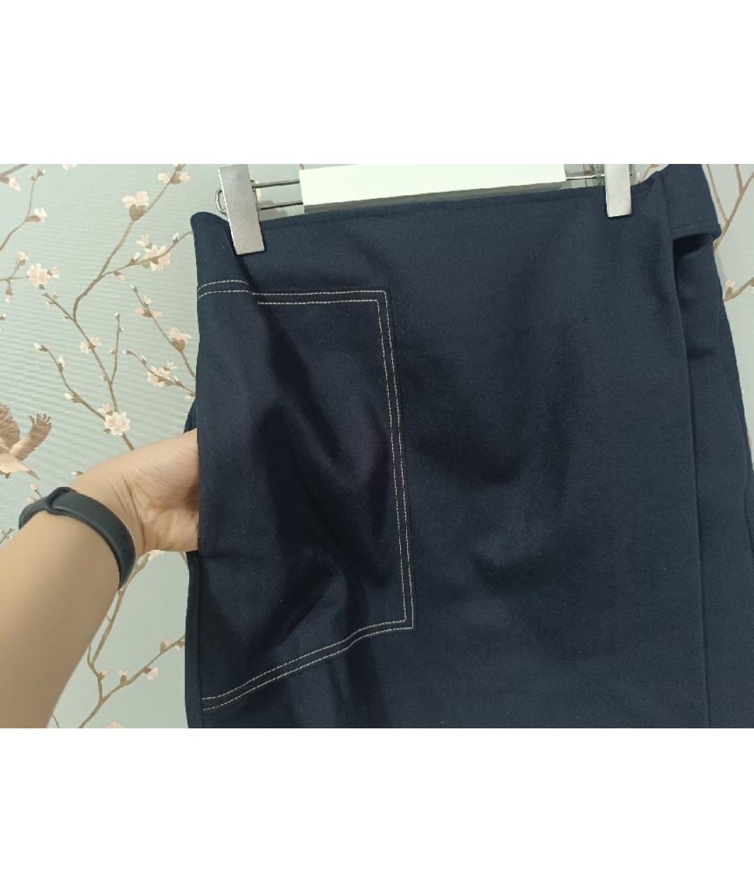 COS Темно-синяя шерстяная юбка мини, фото 4