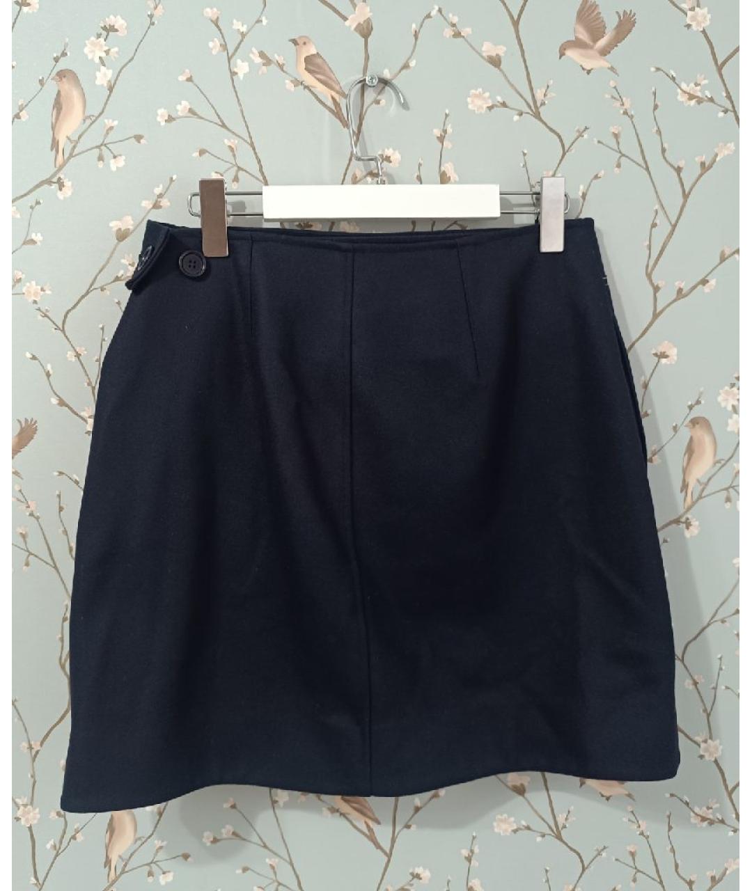 COS Темно-синяя шерстяная юбка мини, фото 2