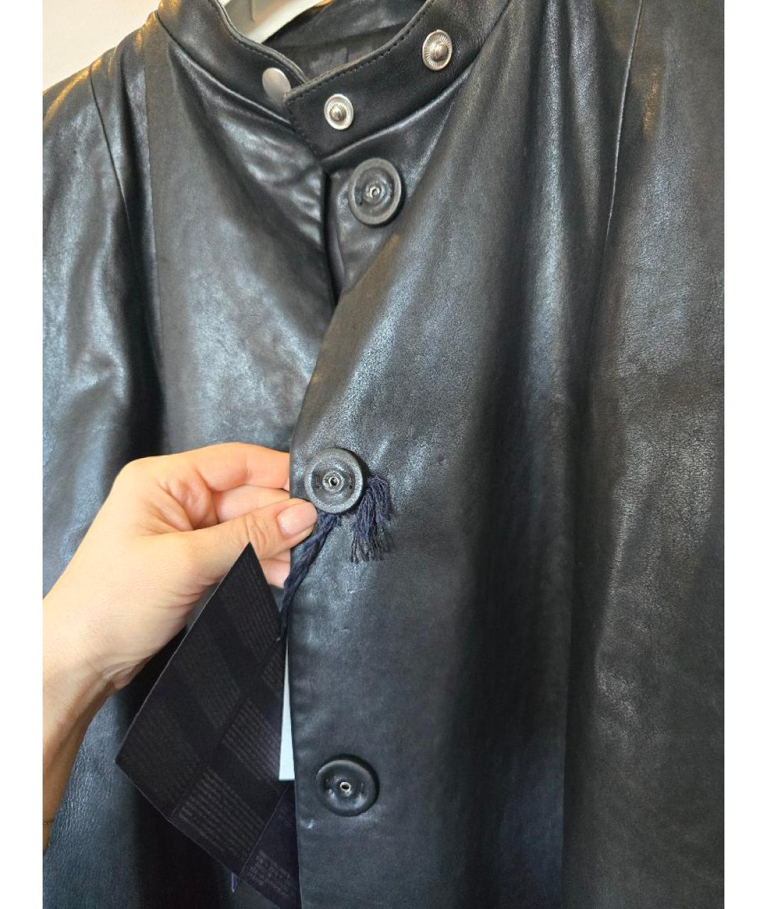 PRADA Черное кожаное пальто, фото 9
