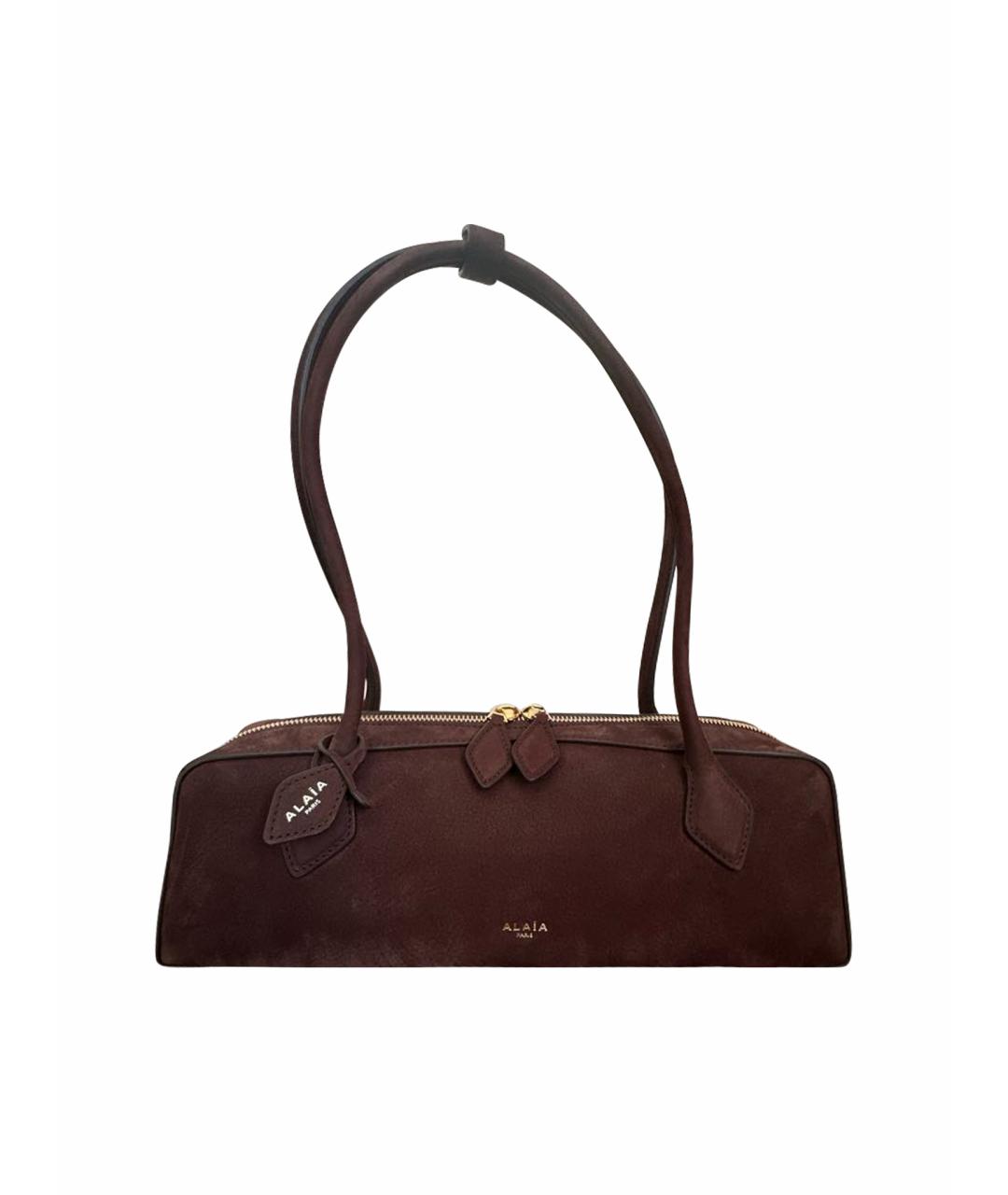ALAIA Коричневая кожаная сумка с короткими ручками, фото 1