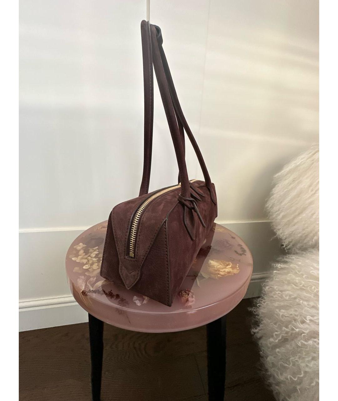 ALAIA Коричневая кожаная сумка с короткими ручками, фото 2