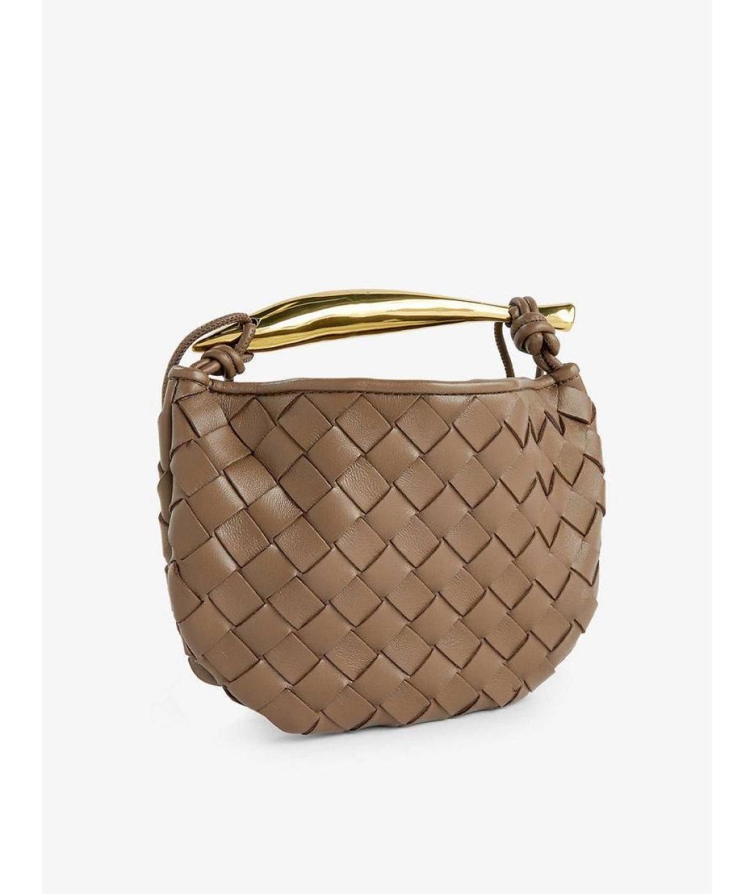 BOTTEGA VENETA Коричневая кожаная сумка с короткими ручками, фото 6