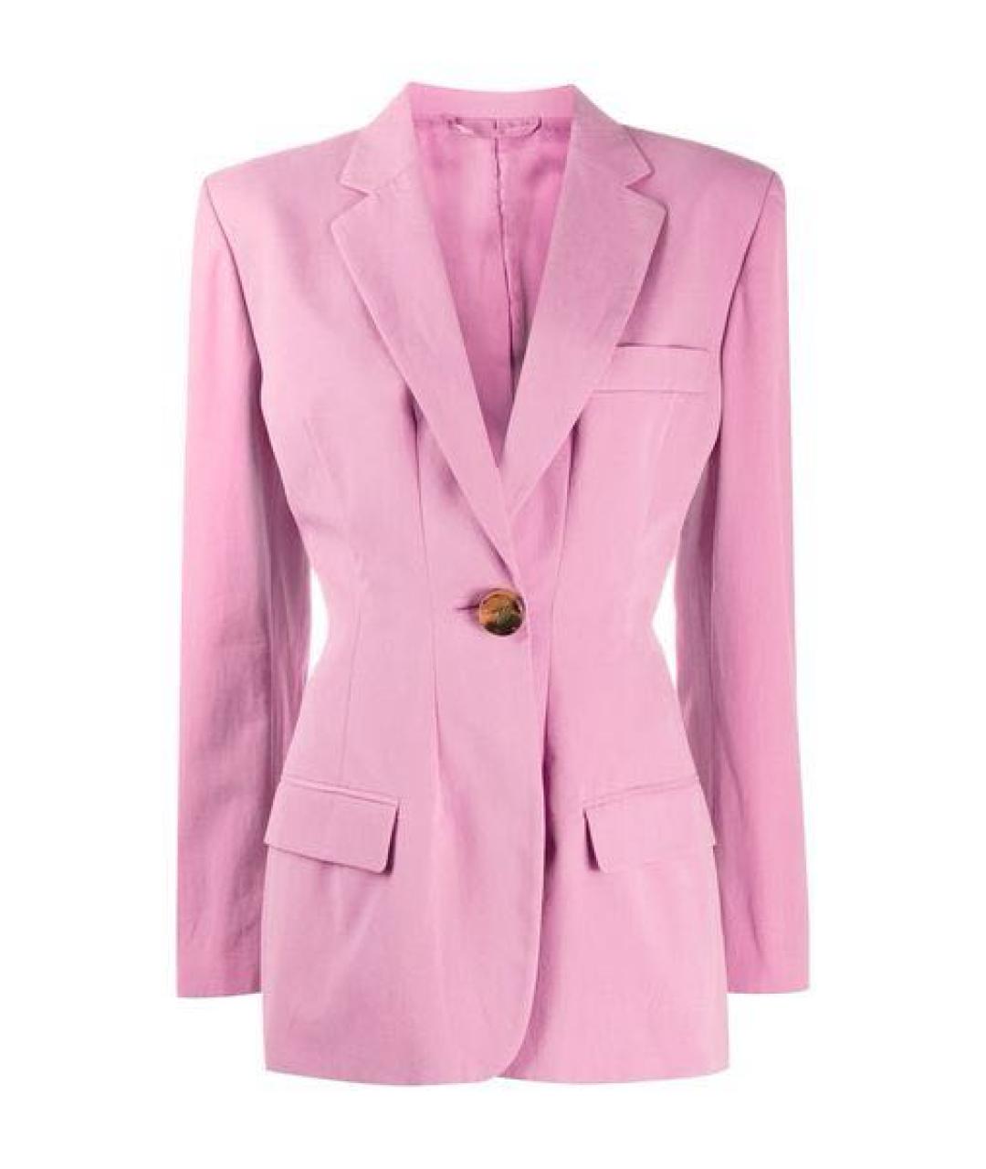 THE ATTICO Розовый хлопковый жакет/пиджак, фото 7