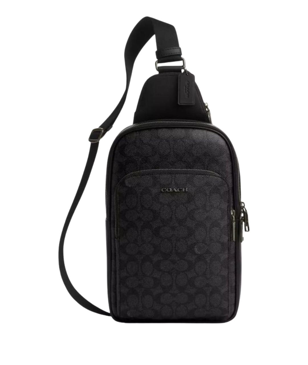 COACH Черная кожаная сумка на плечо, фото 1