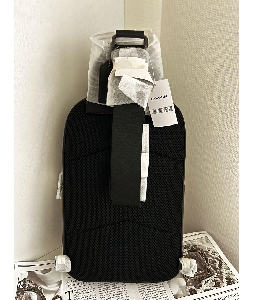 COACH Черная кожаная сумка на плечо, фото 5