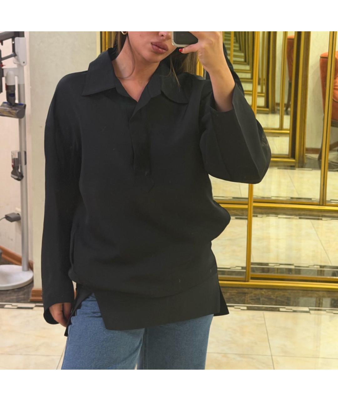 KHAITE Черная шелковая рубашка, фото 5