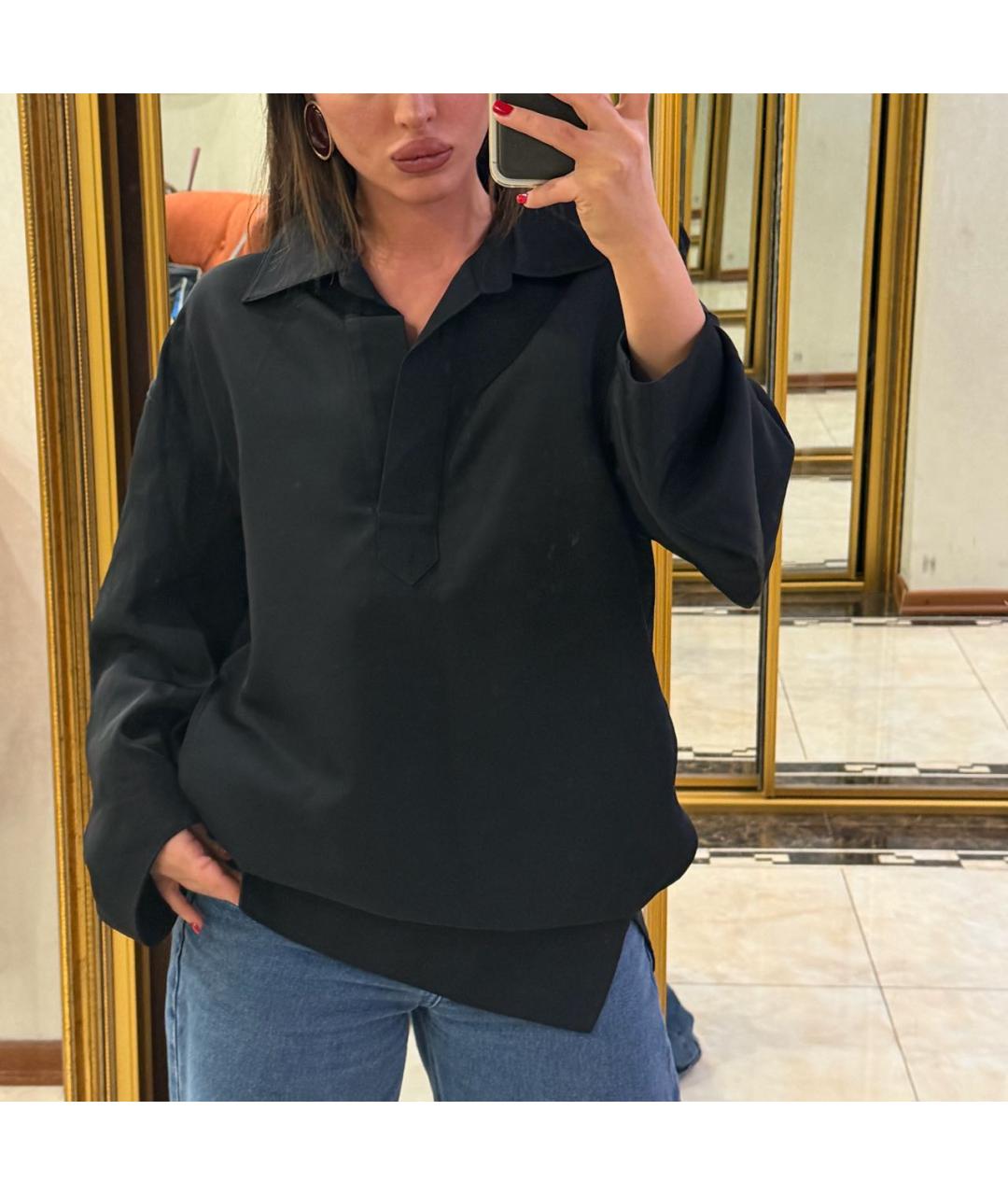 KHAITE Черная шелковая рубашка, фото 7