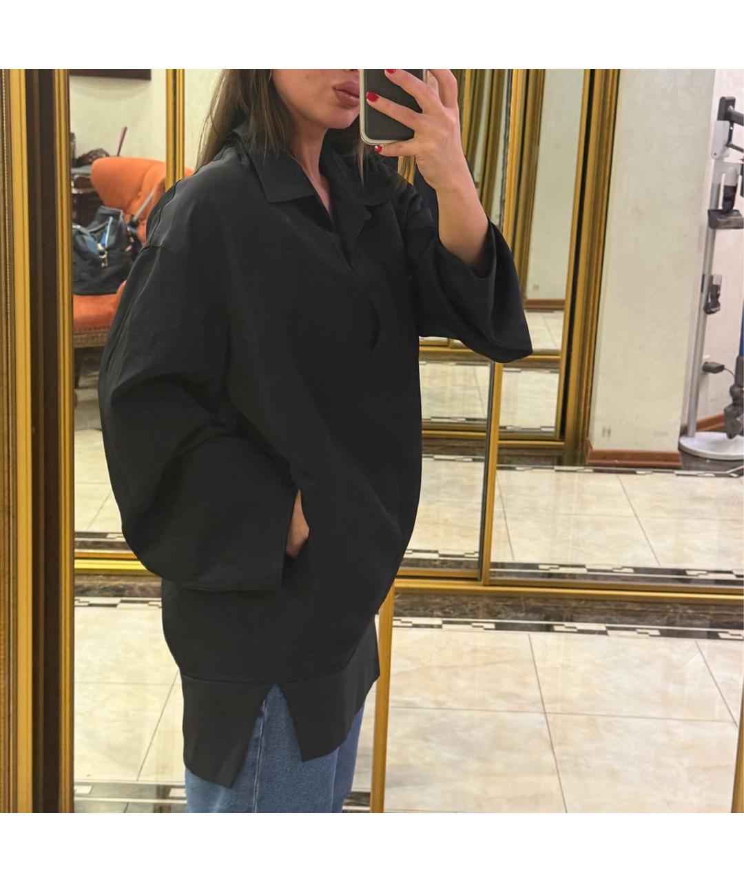 KHAITE Черная шелковая рубашка, фото 6