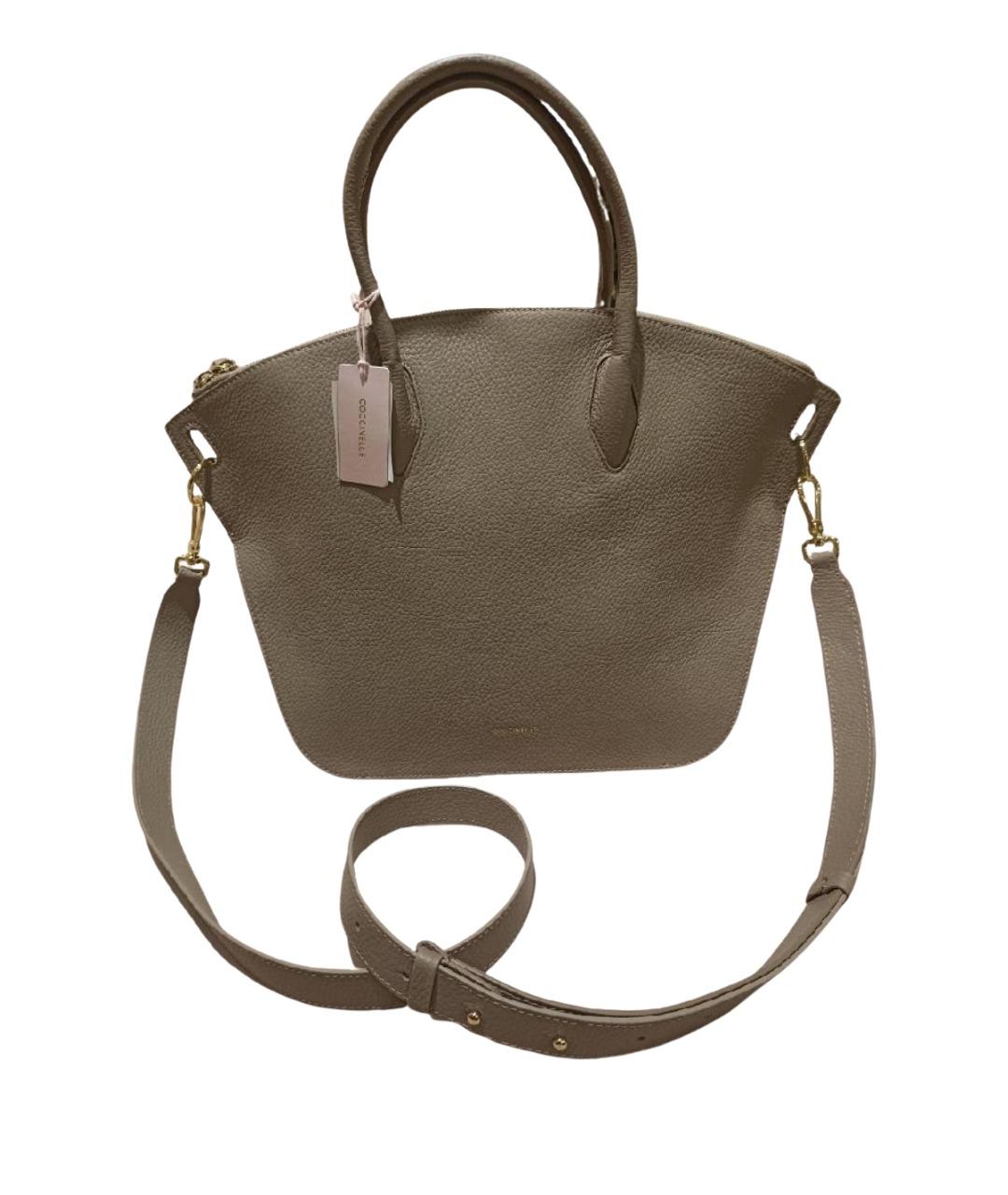 COCCINELLE Бежевая кожаная сумка с короткими ручками, фото 1