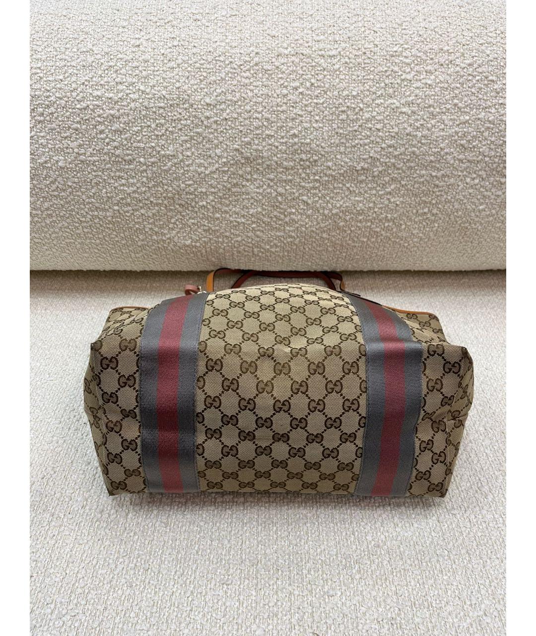 GUCCI Бежевая сумка тоут из лакированной кожи, фото 4