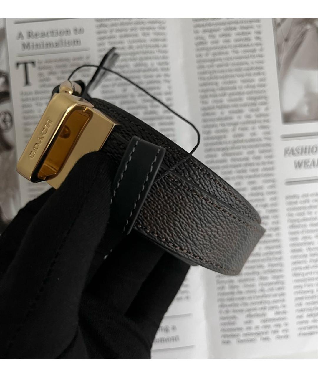 COACH Коричневый кожаный ремень, фото 4