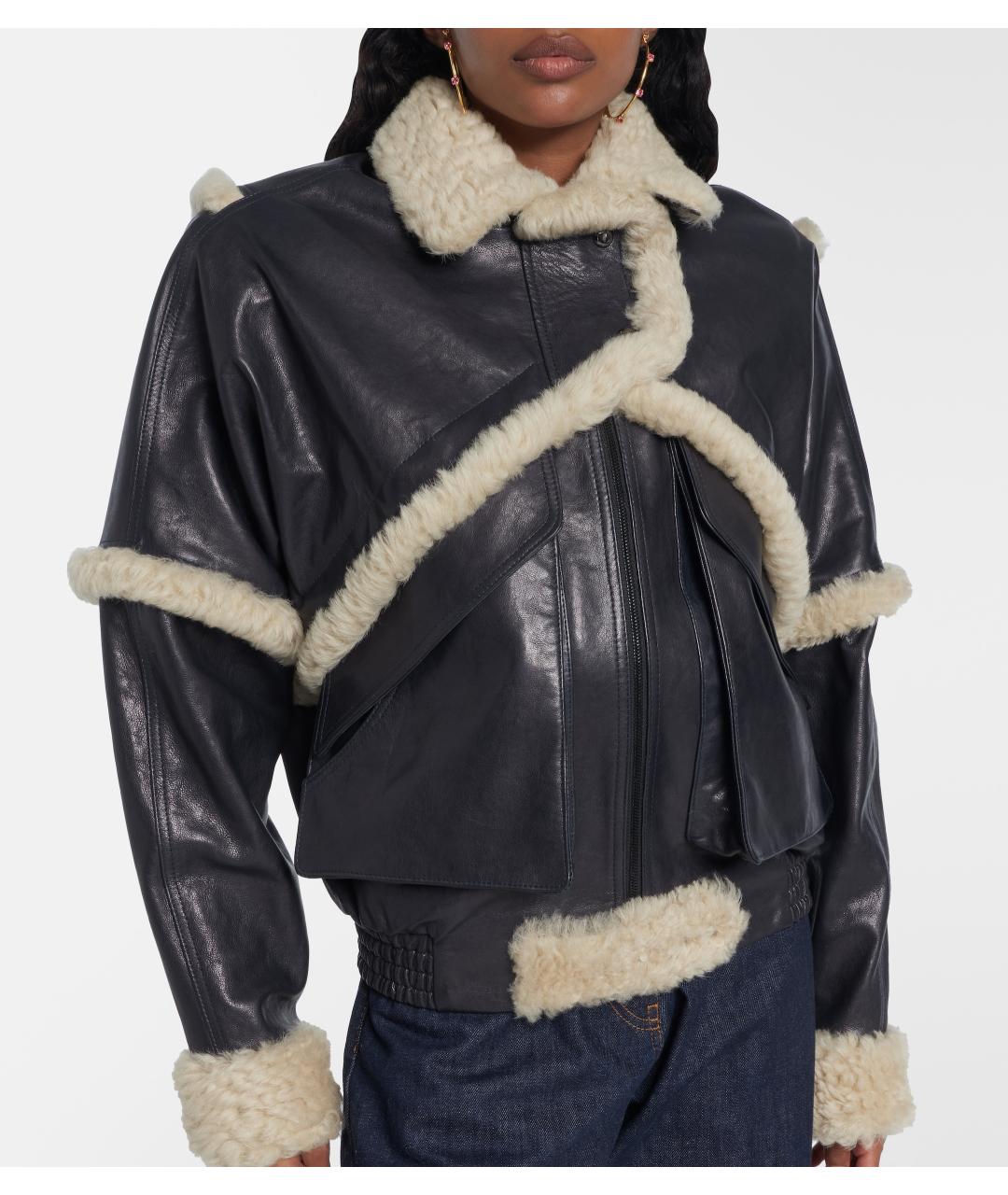 MAGDA BUTRYM Темно-синяя кожаная куртка, фото 2