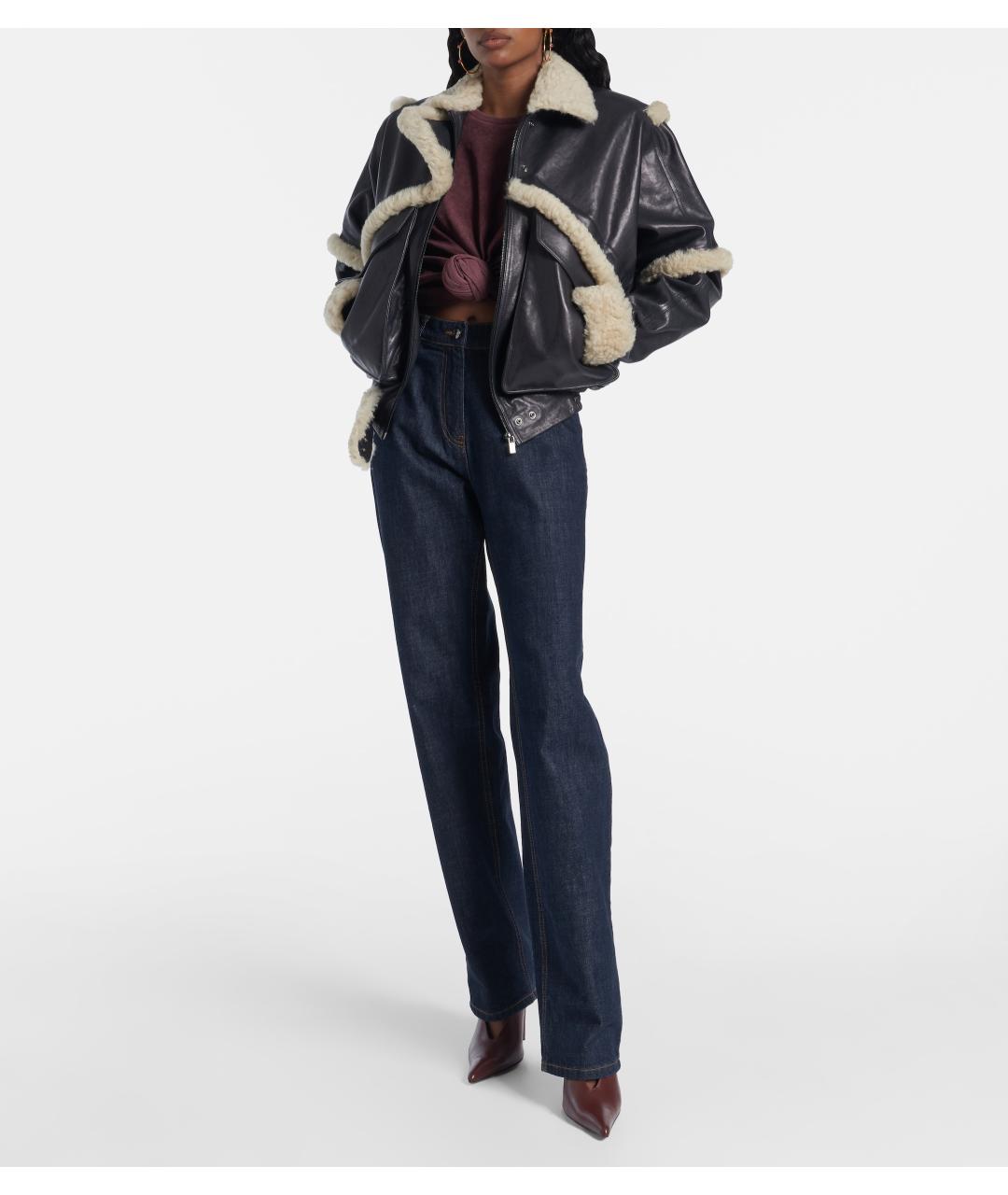 MAGDA BUTRYM Темно-синяя кожаная куртка, фото 3